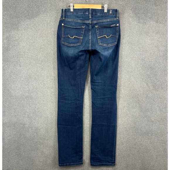 7 For All Mankind Kimmie Straight Leg Jeans Dark Wash Womens Size 28 - Picture 2 of 15